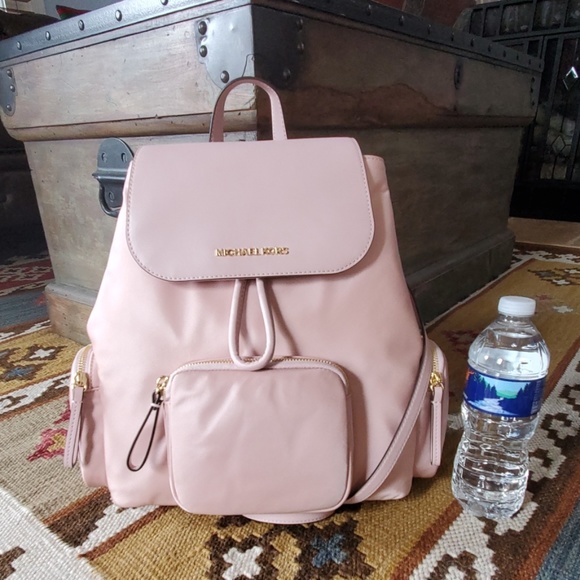 Michael Kors Handbags - Michael Kors Abbey Cargo Nylon Leather Backpack